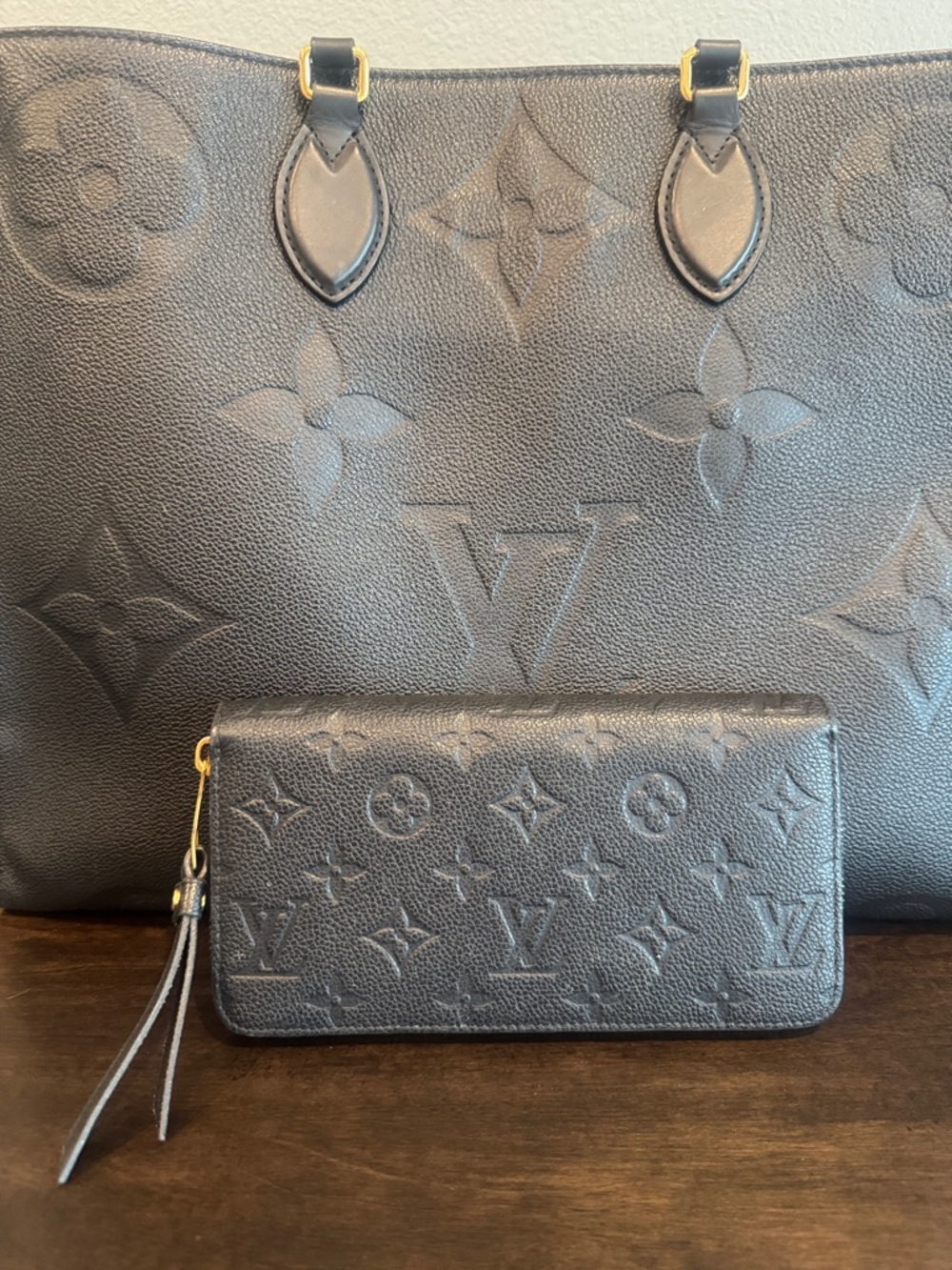 Louis Vuitton Black Monogram Empreinte Zip Wallet